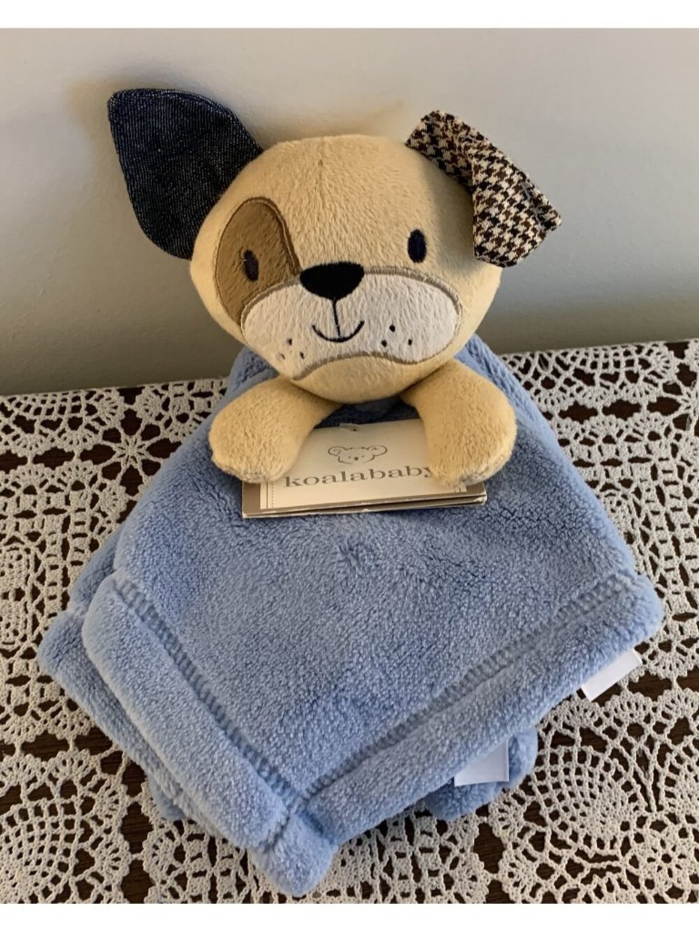 Koala Baby Dog Blue Lovey Security Blanket Soothing 12 x 12 Inch Brand New NWT